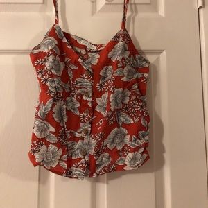 Irene’s Story Red Floral Tank Top